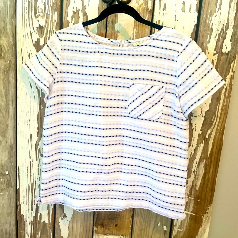 Talbots striped Short Sleeve Boxy Tee Small Petite